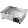 Commercial Electric Griddle, 21", 1600W Countertop Flat Top Grill, Stainless Steel Teppanyaki Grill, 122-572 degree Fahrenheit Adjustable Temp C