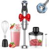 KOIOS Immersion Hand Blender, 5-in-1 Hand Blender with Entire Stainless Steel Blender Shaft, Full Copper Motor, Built in 12 Speed Turbo Stick Blender,