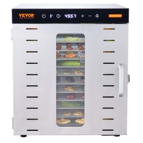 Food Dehydrator Machine, 10 Stainless Steel Trays, 1000W Electric Food Dryer with Digital Adjustable Timer & Temperature for Jerky, Herb, Meat,