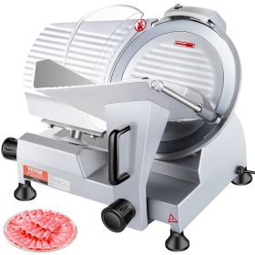 Commercial Meat Slicer, 240W Electric Deli Food Slicer, 10 inch Carbon Steel Blade Electric Food Slicer, 350-400RPM Meat Slicer, 0 - 0.47 inch A