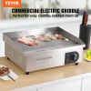 Commercial Electric Griddle, 21", 1600W Countertop Flat Top Grill, Stainless Steel Teppanyaki Grill, 122-572 degree Fahrenheit Adjustable Temp C