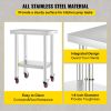 24x18x34 Inch Stainless Steel Work Table 3-Stage Adjustable Shelf with 4 Wheels Heavy Duty Commercial Food Prep Worktable with Brake for Kitchen2